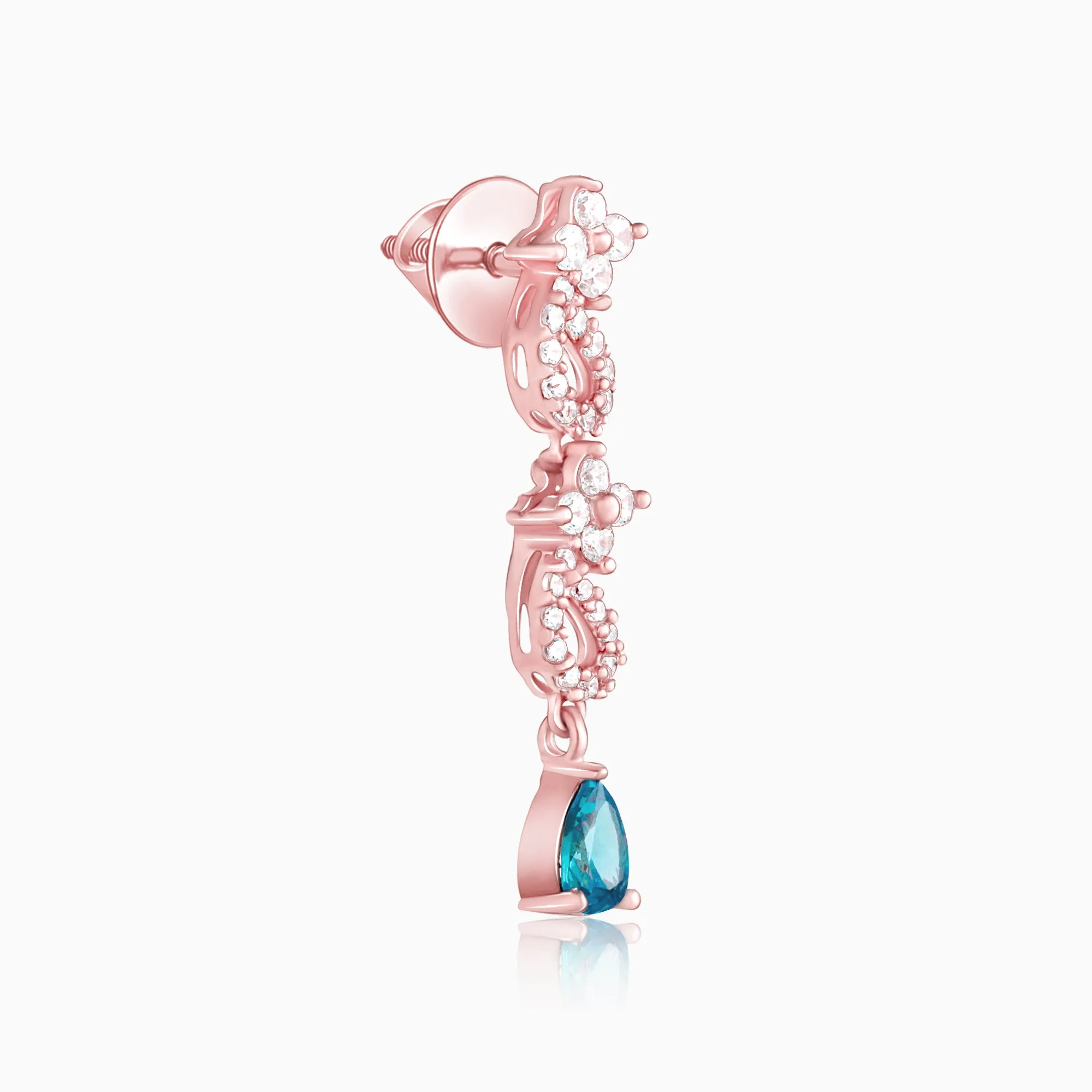 Rose Gold Blue Moon Earrings Giva