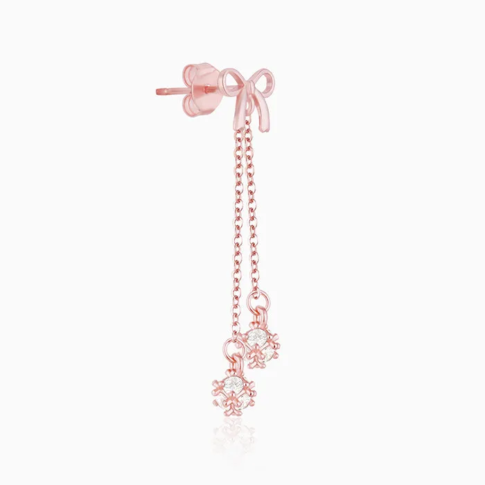 Rose Gold Bow Dangler Earrings Giva