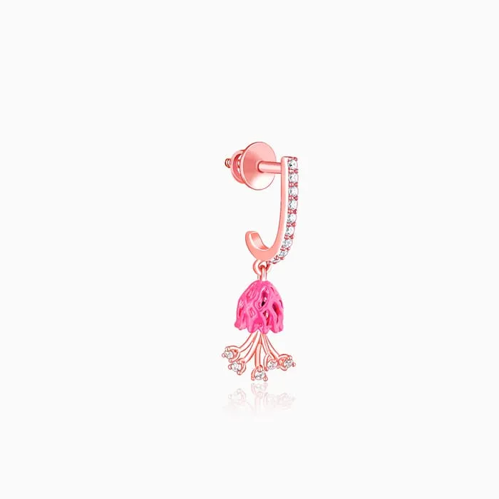 Rose Gold Brahma Kamal Bud Hoop Danglers Giva