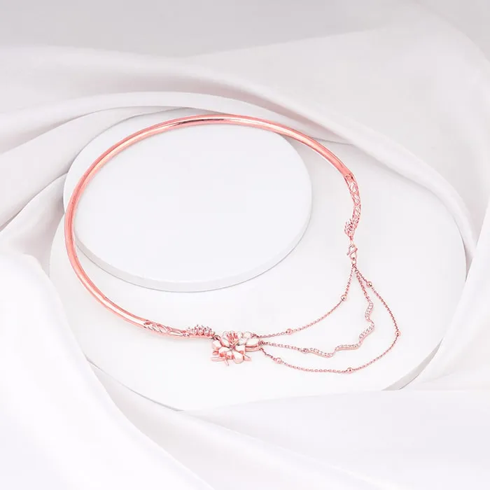 Rose Gold Brahma Kamal Statement Necklace Giva