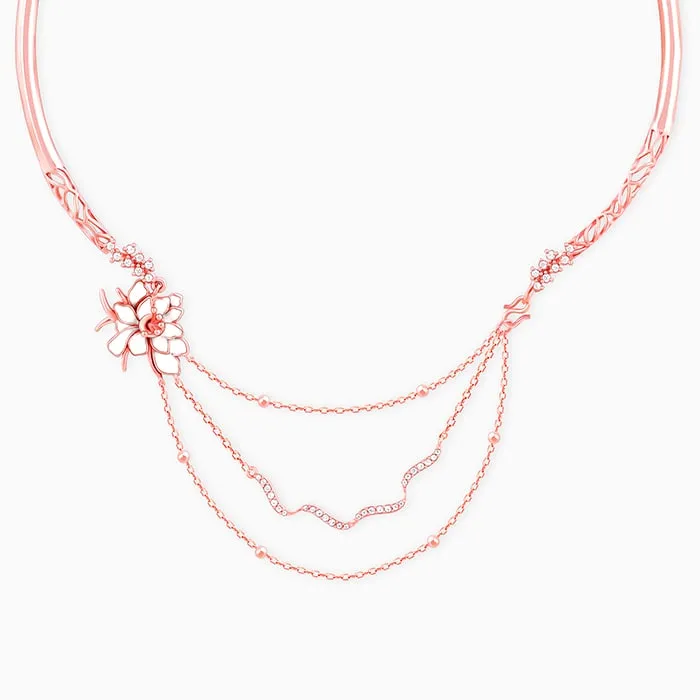 Rose Gold Brahma Kamal Statement Necklace Giva