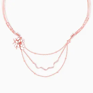 Rose Gold Brahma Kamal Statement Necklace Giva