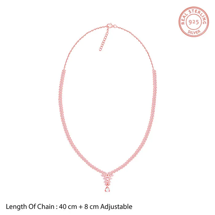 Rose Gold Bridal Floral Necklace Giva