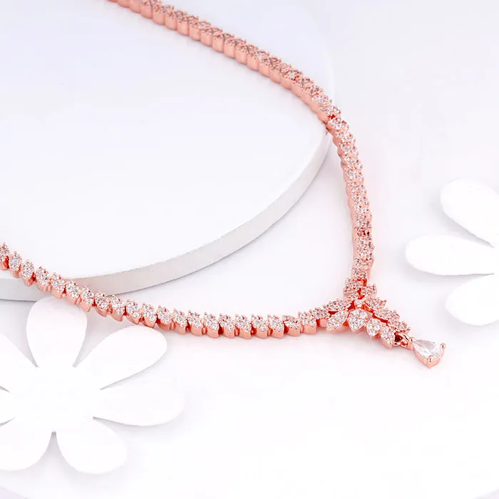 Rose Gold Bridal Floral Necklace Giva