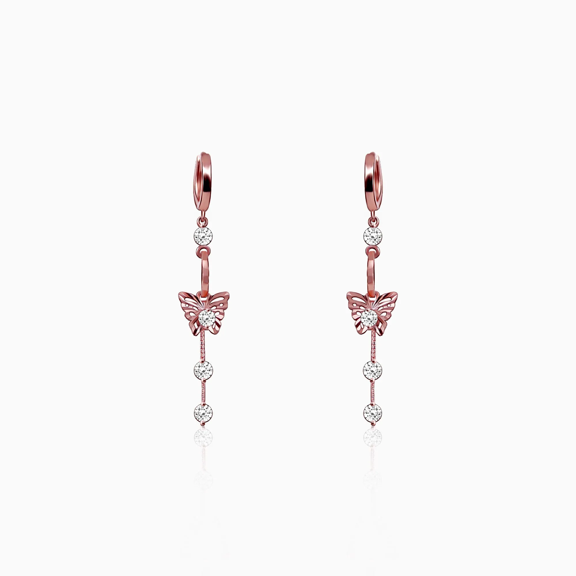 Rose Gold Charming Butterfly Earrings Giva