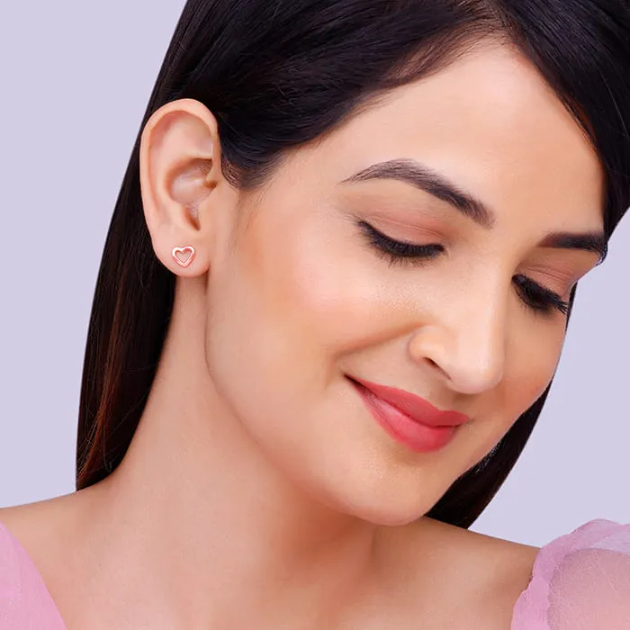 Rose Gold Charming Love Studs Giva