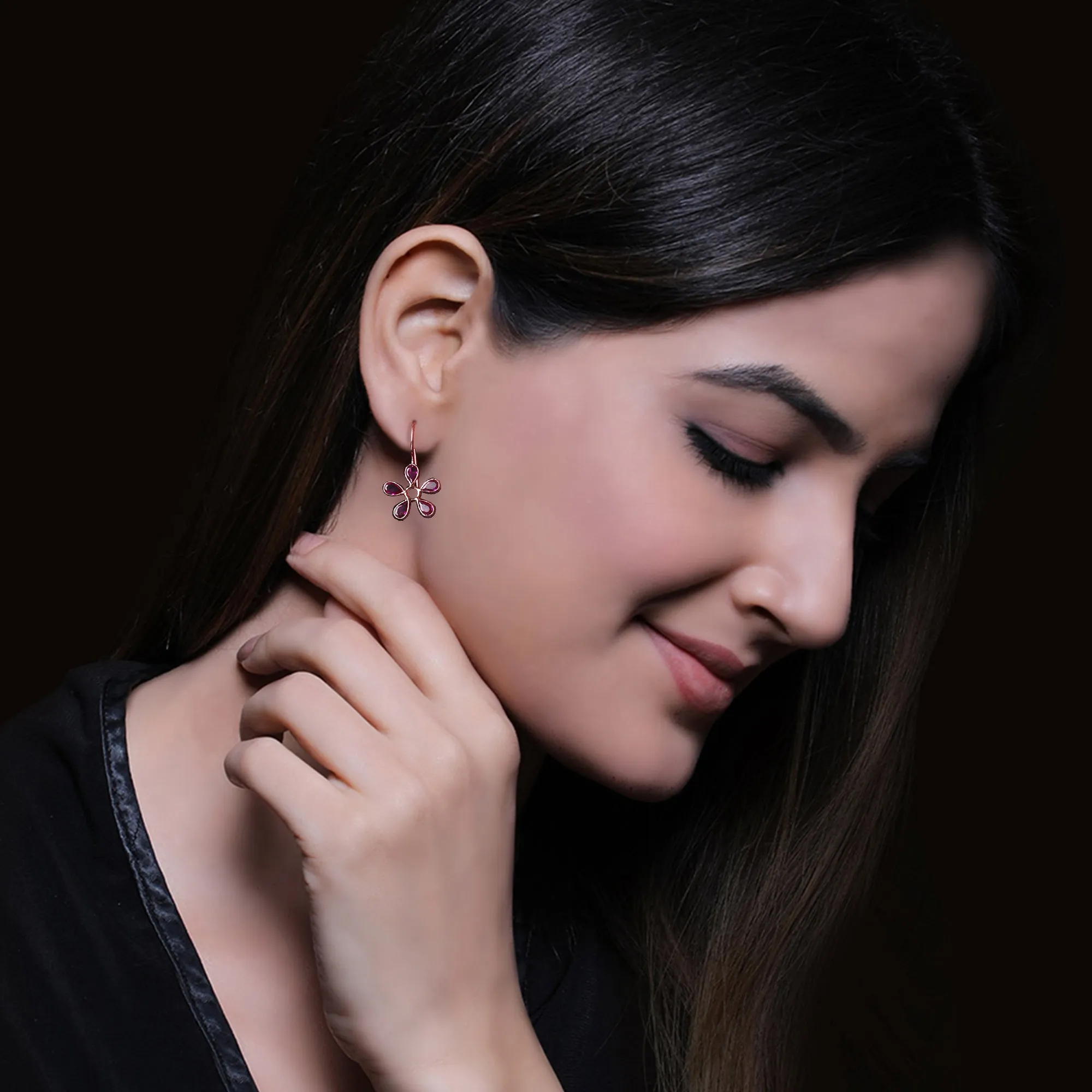 Rose Gold Cherry Blossom Earrings Giva