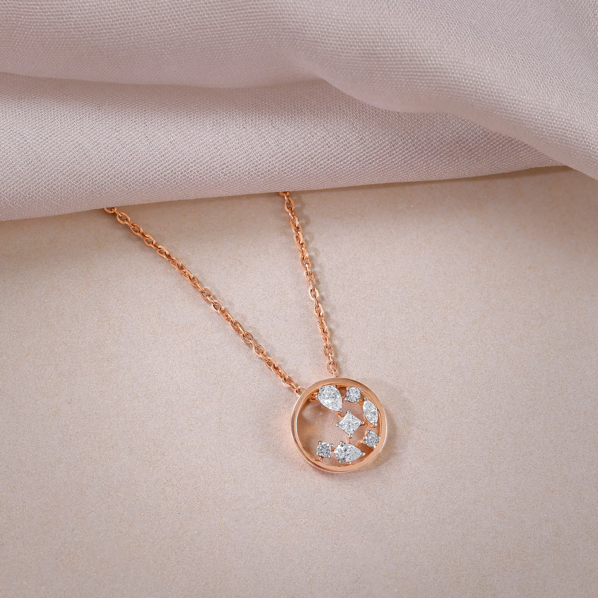 Rose Gold Circle of Faith Diamond Pendant Giva