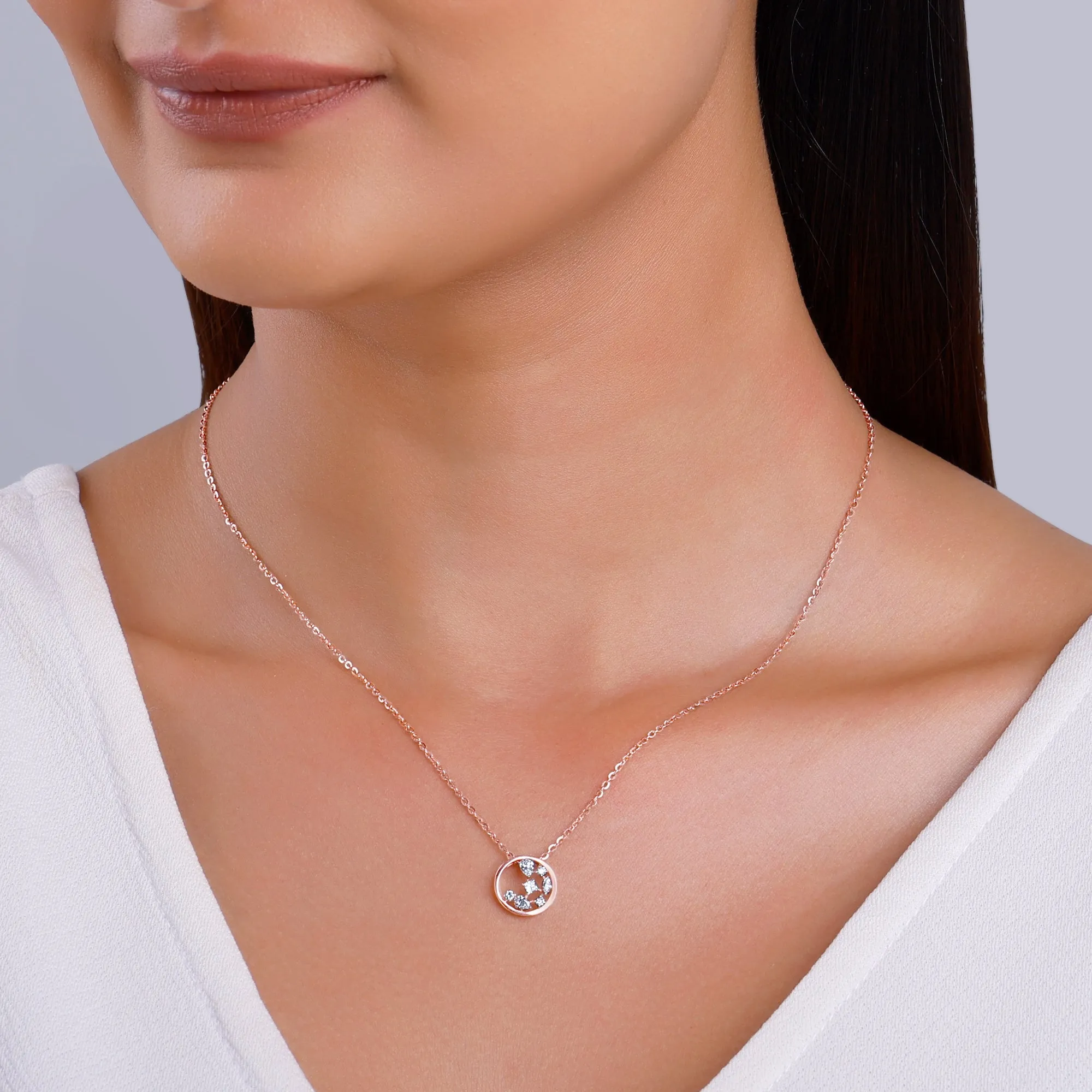 Rose Gold Circle of Faith Diamond Pendant Giva