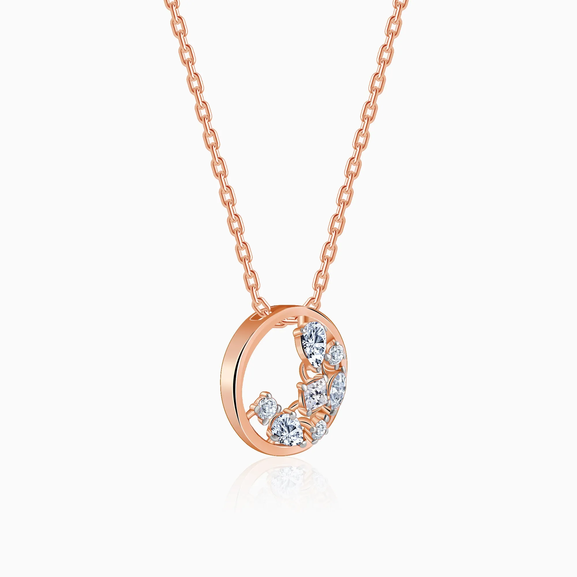 Rose Gold Circle of Faith Diamond Pendant Giva