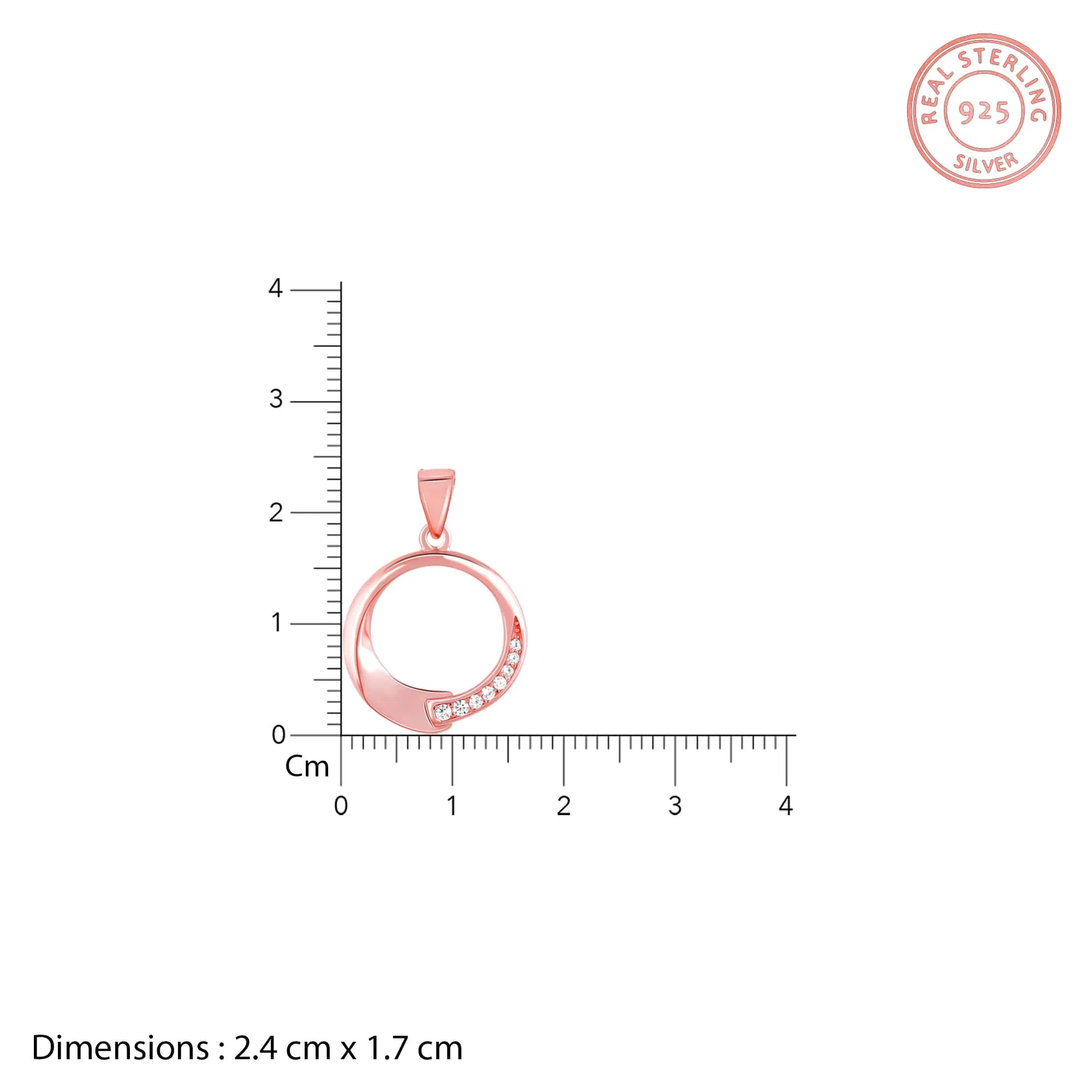 Rose Gold Circle of Love Pendant with Link Chain Giva