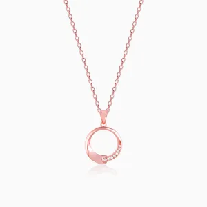 Rose Gold Circle of Love Pendant with Link Chain Giva