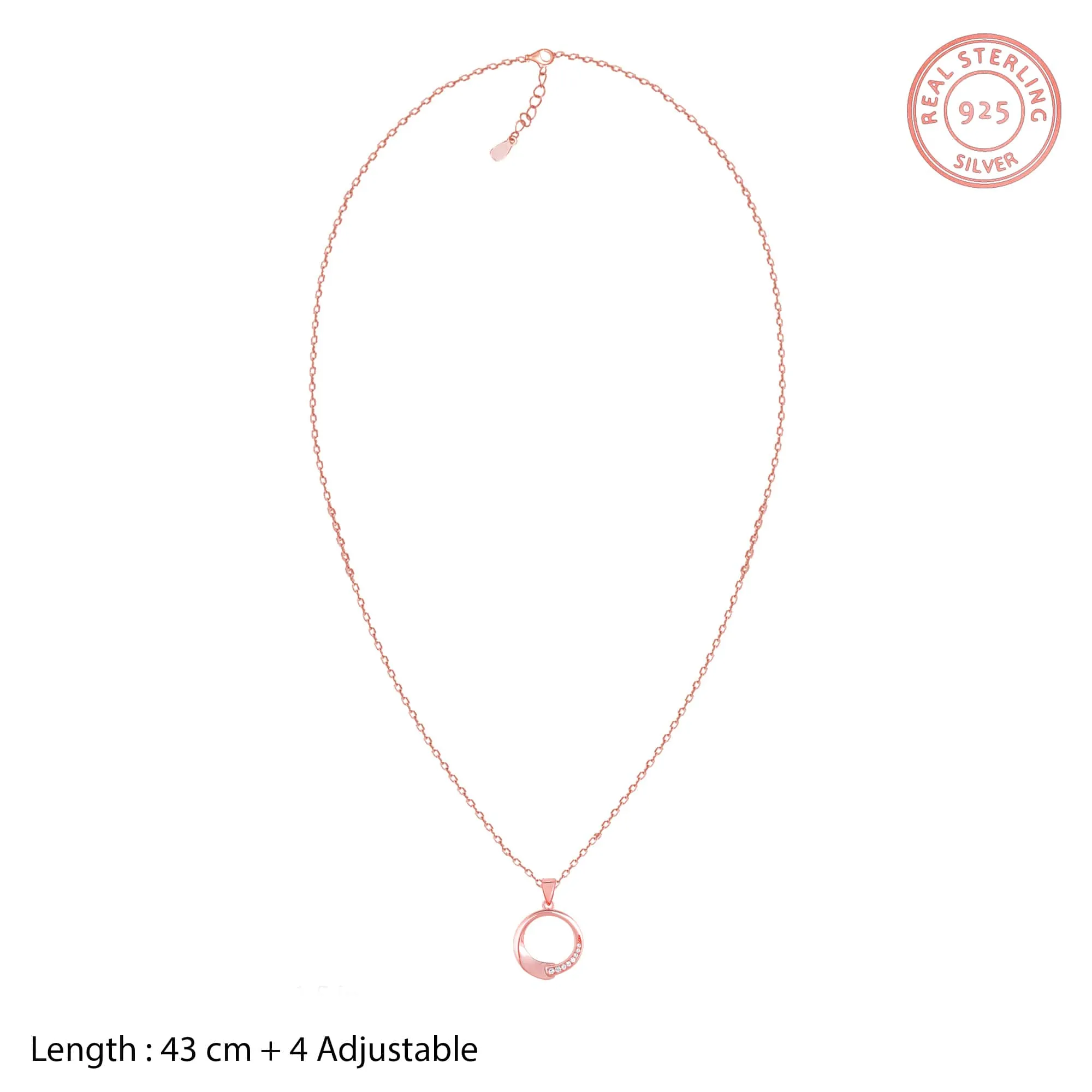 Rose Gold Circle of Love Pendant with Link Chain Giva