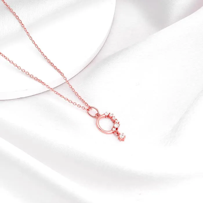 Rose Gold Circular Drop Pendant With Link Chain Giva