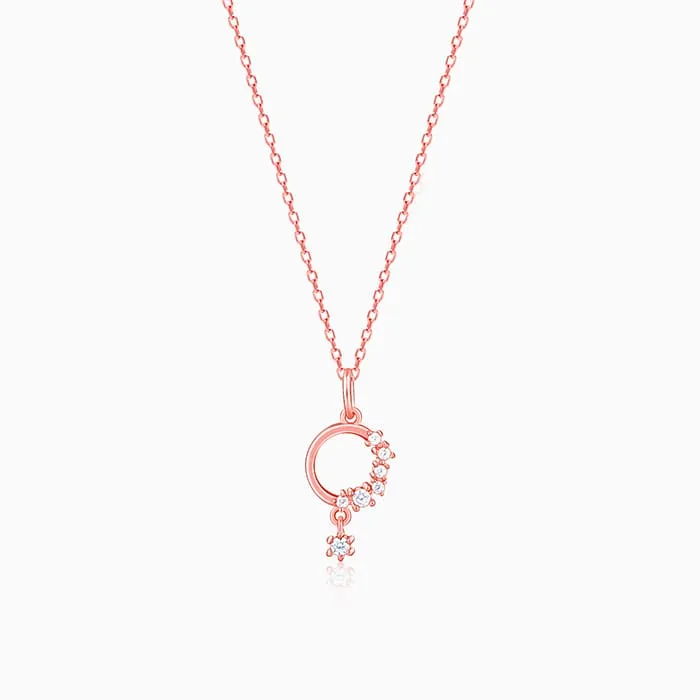 Rose Gold Circular Drop Pendant With Link Chain Giva