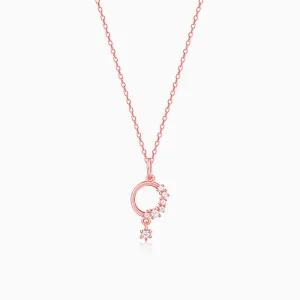 Rose Gold Circular Drop Pendant With Link Chain Giva