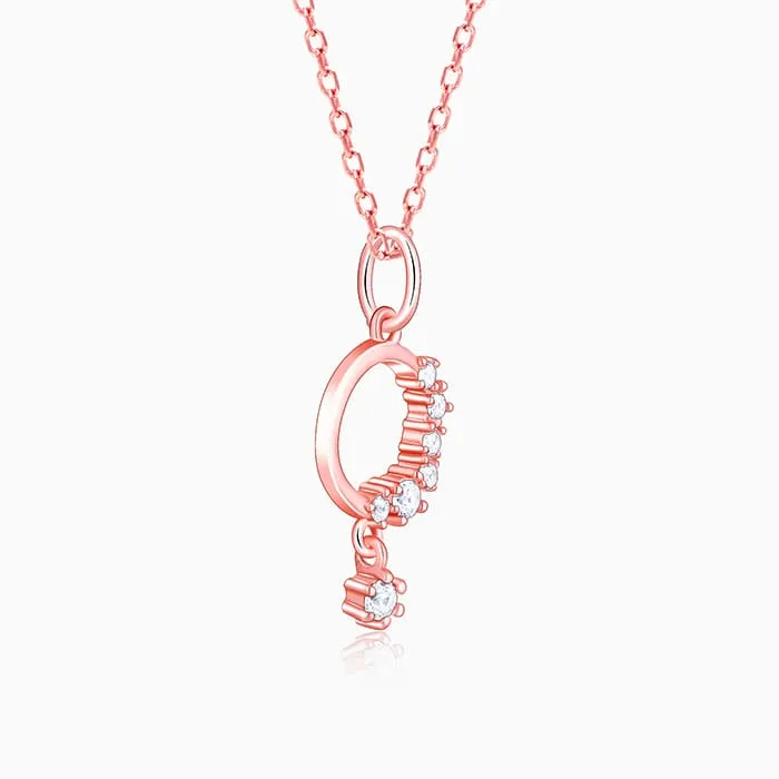 Rose Gold Circular Drop Pendant With Link Chain Giva