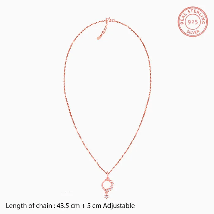 Rose Gold Circular Drop Pendant With Link Chain Giva