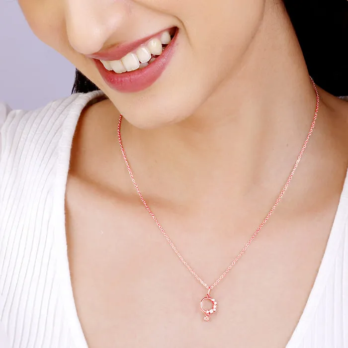 Rose Gold Circular Drop Pendant With Link Chain Giva