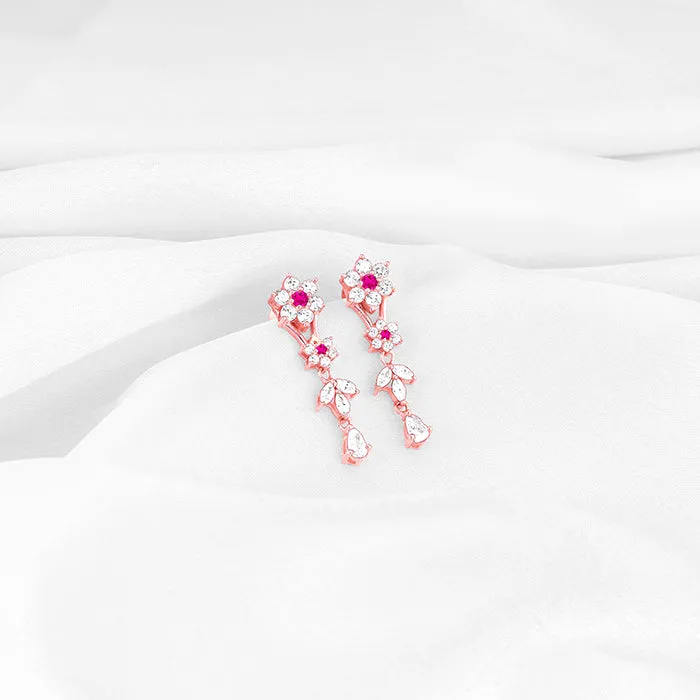 Rose Gold Classic Floral Earrings Giva