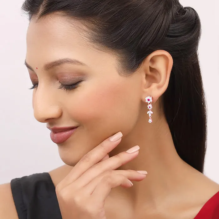 Rose Gold Classic Floral Earrings Giva