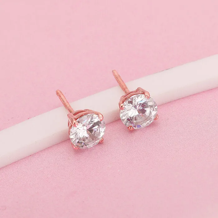 Rose Gold Classic Zircon Earrings Giva