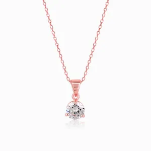 Rose Gold Classic Zircon Pendant with Link Chain Giva