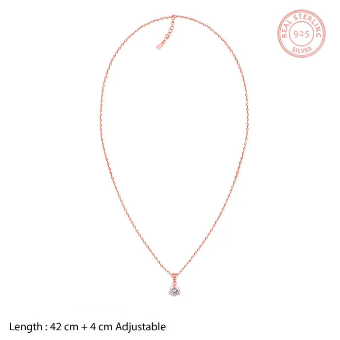 Rose Gold Classic Zircon Pendant with Link Chain Giva