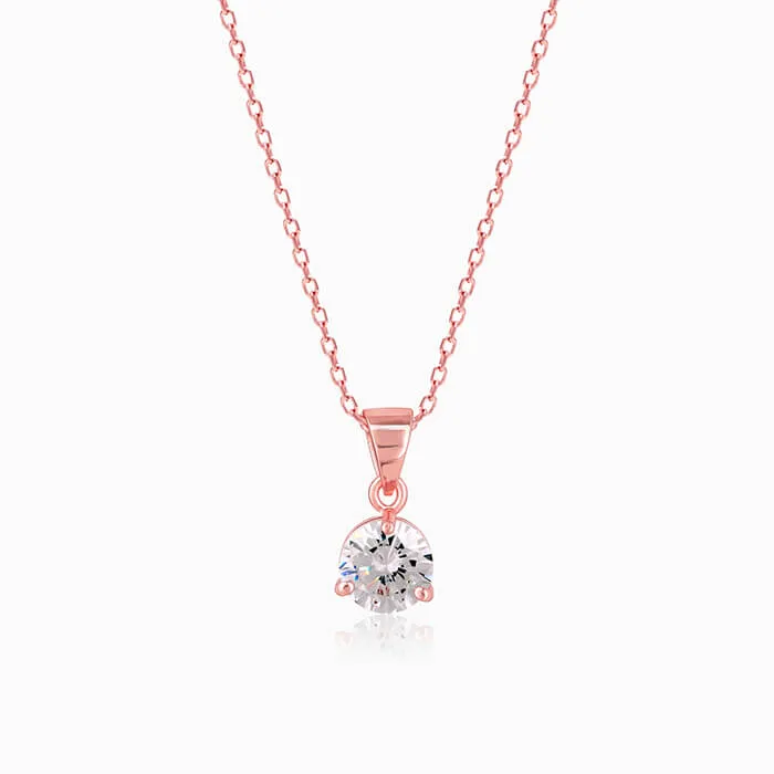 Rose Gold Classic Zircon Pendant with Link Chain Giva