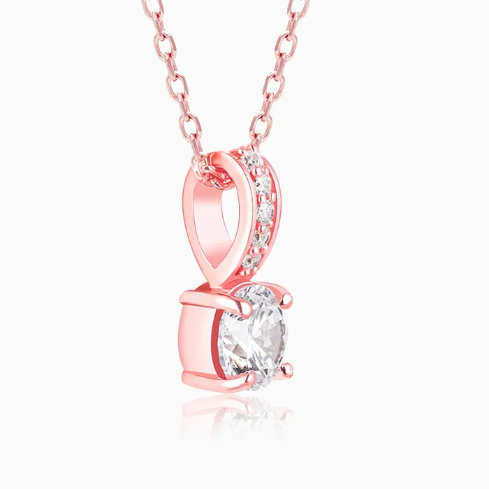 Rose Gold Classic Zircon Shine Pendant with Link Chain Giva