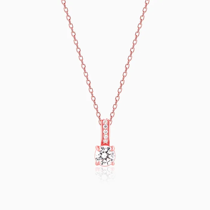 Rose Gold Classic Zircon Shine Pendant with Link Chain Giva