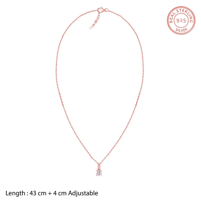 Rose Gold Classic Zircon Shine Pendant with Link Chain Giva