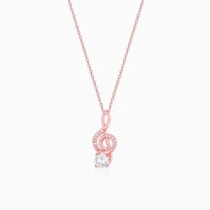 Rose Gold Clef Pendant With Link Chain Giva