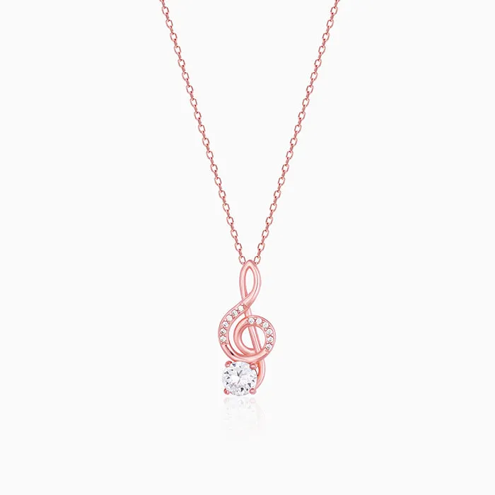 Rose Gold Clef Pendant With Link Chain Giva