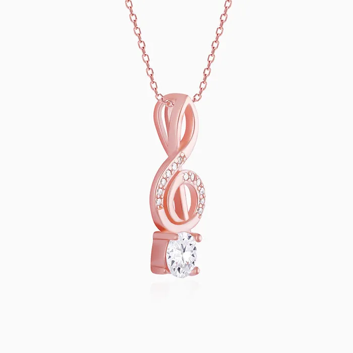 Rose Gold Clef Pendant With Link Chain Giva