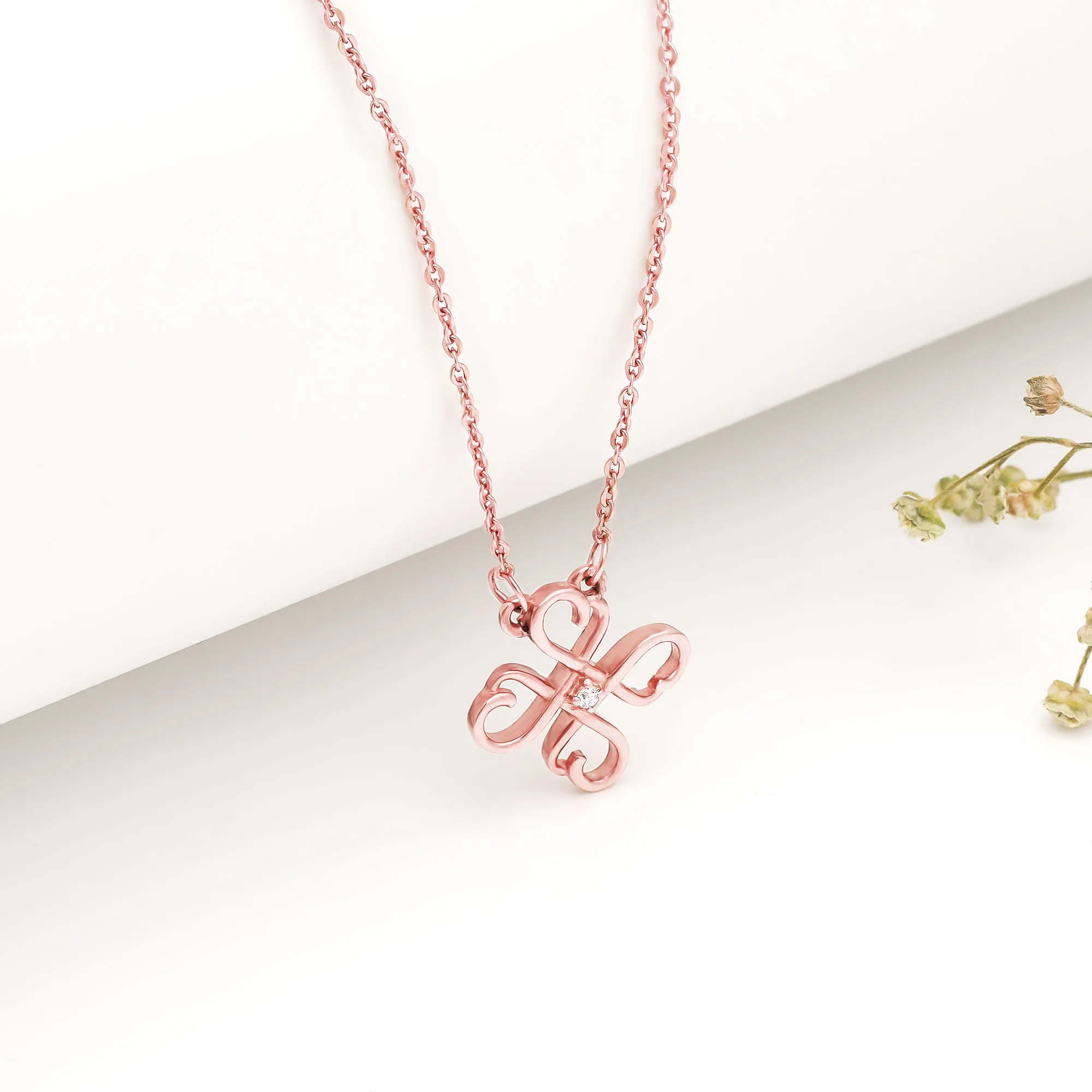Rose Gold Clover Necklace Giva