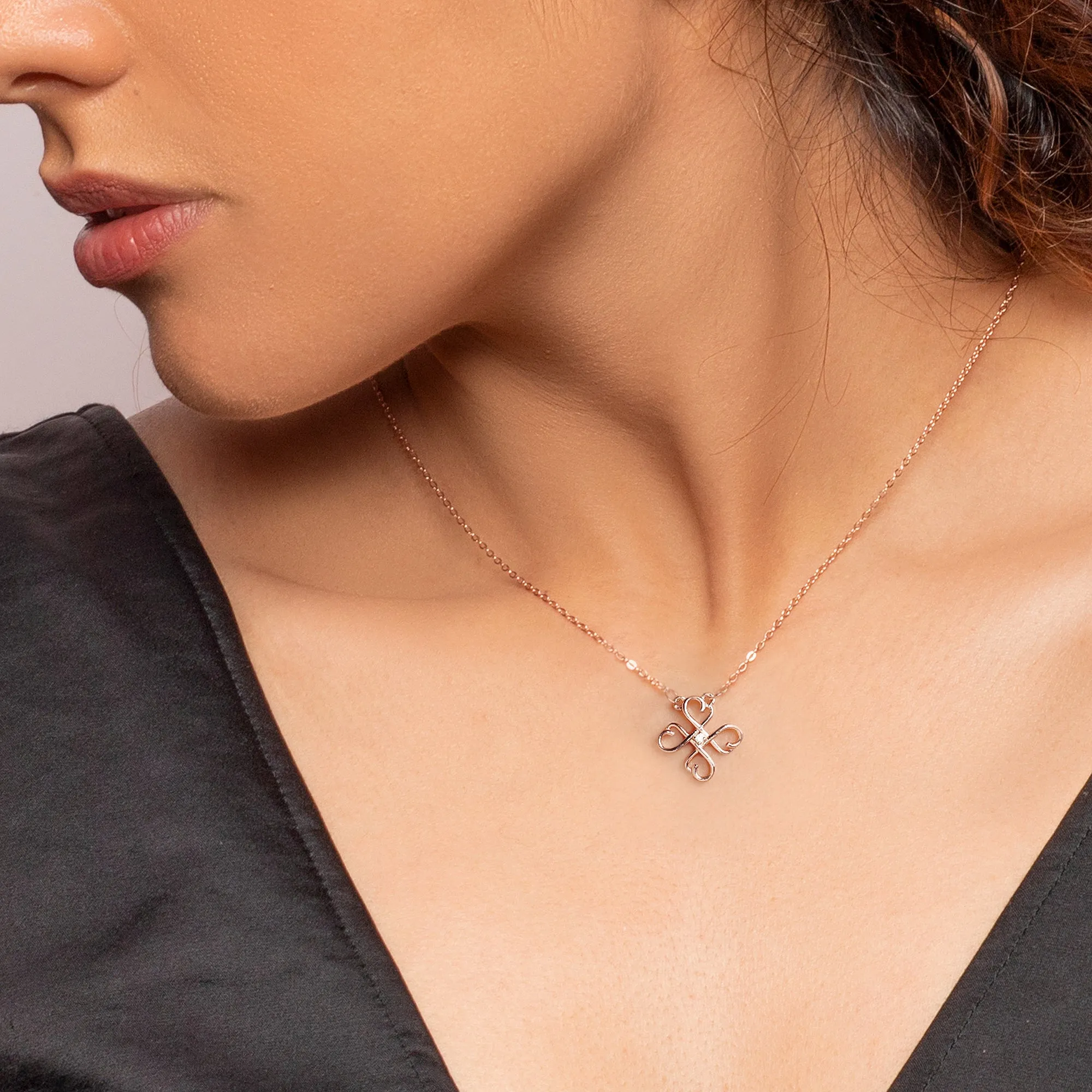 Rose Gold Clover Necklace Giva