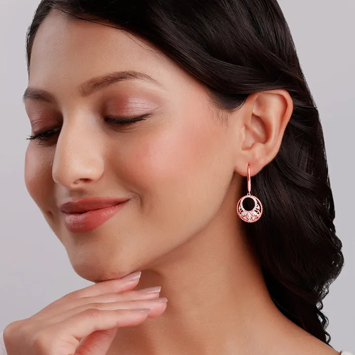 Rose Gold Crescent Affair Earrings Giva