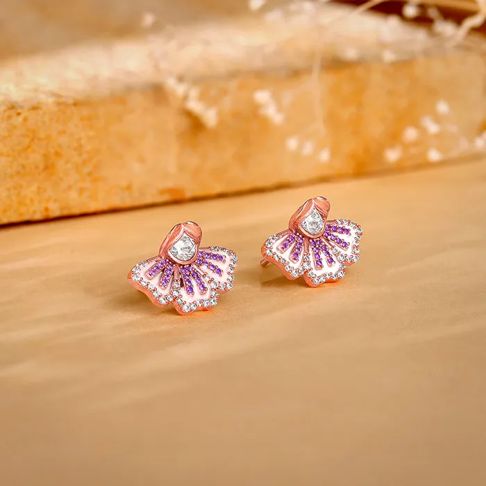 Rose Gold Crowning Eyebright Earrings Giva