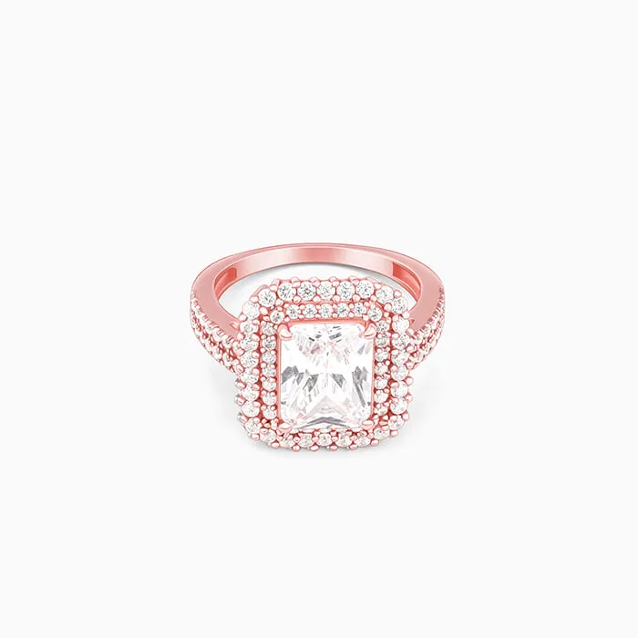 Rose Gold Cubic Solitaire Statement Ring Giva