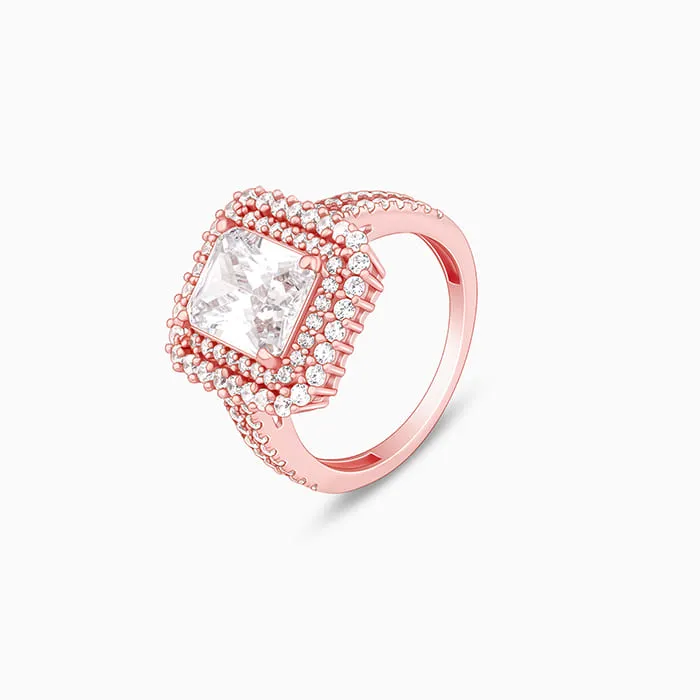 Rose Gold Cubic Solitaire Statement Ring Giva