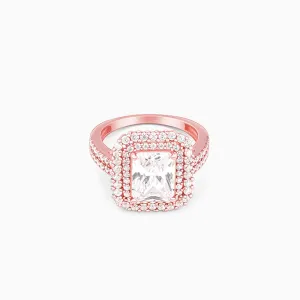 Rose Gold Cubic Solitaire Statement Ring Giva