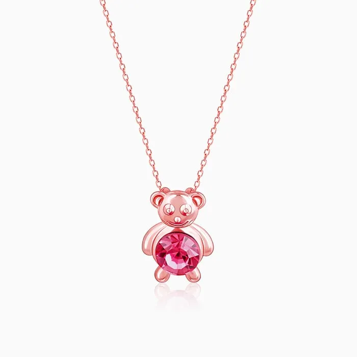 Rose Gold Cuddly Bear Necklace Giva