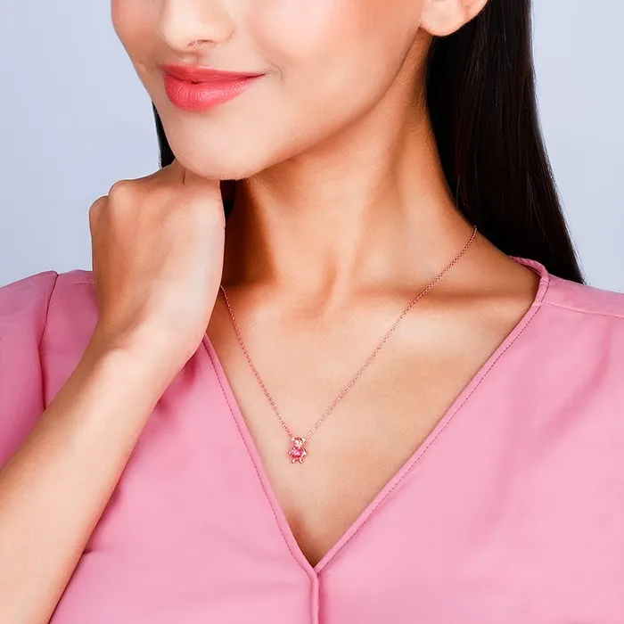 Rose Gold Cuddly Bear Necklace Giva