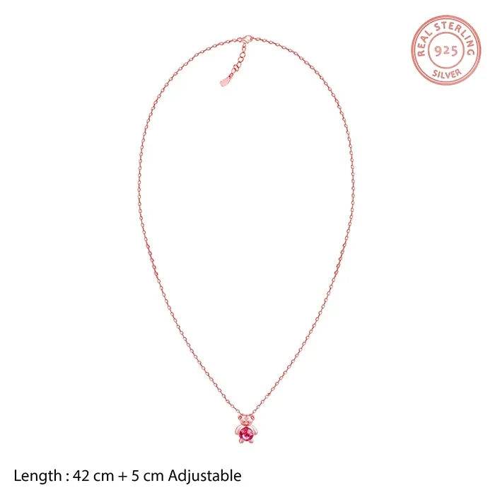Rose Gold Cuddly Bear Necklace Giva