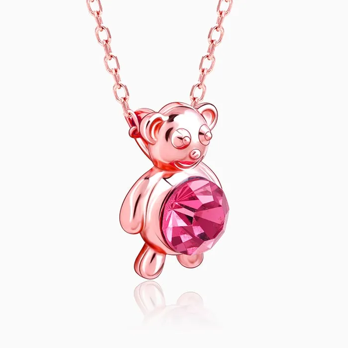 Rose Gold Cuddly Bear Necklace Giva