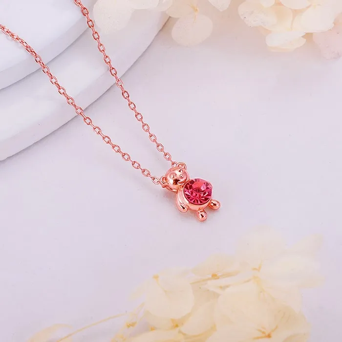 Rose Gold Cuddly Bear Necklace Giva