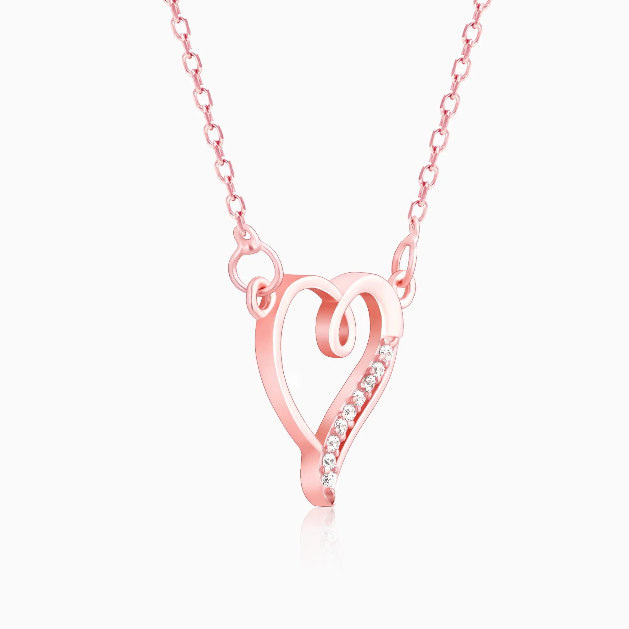Rose Gold Curl Heart Necklace Giva