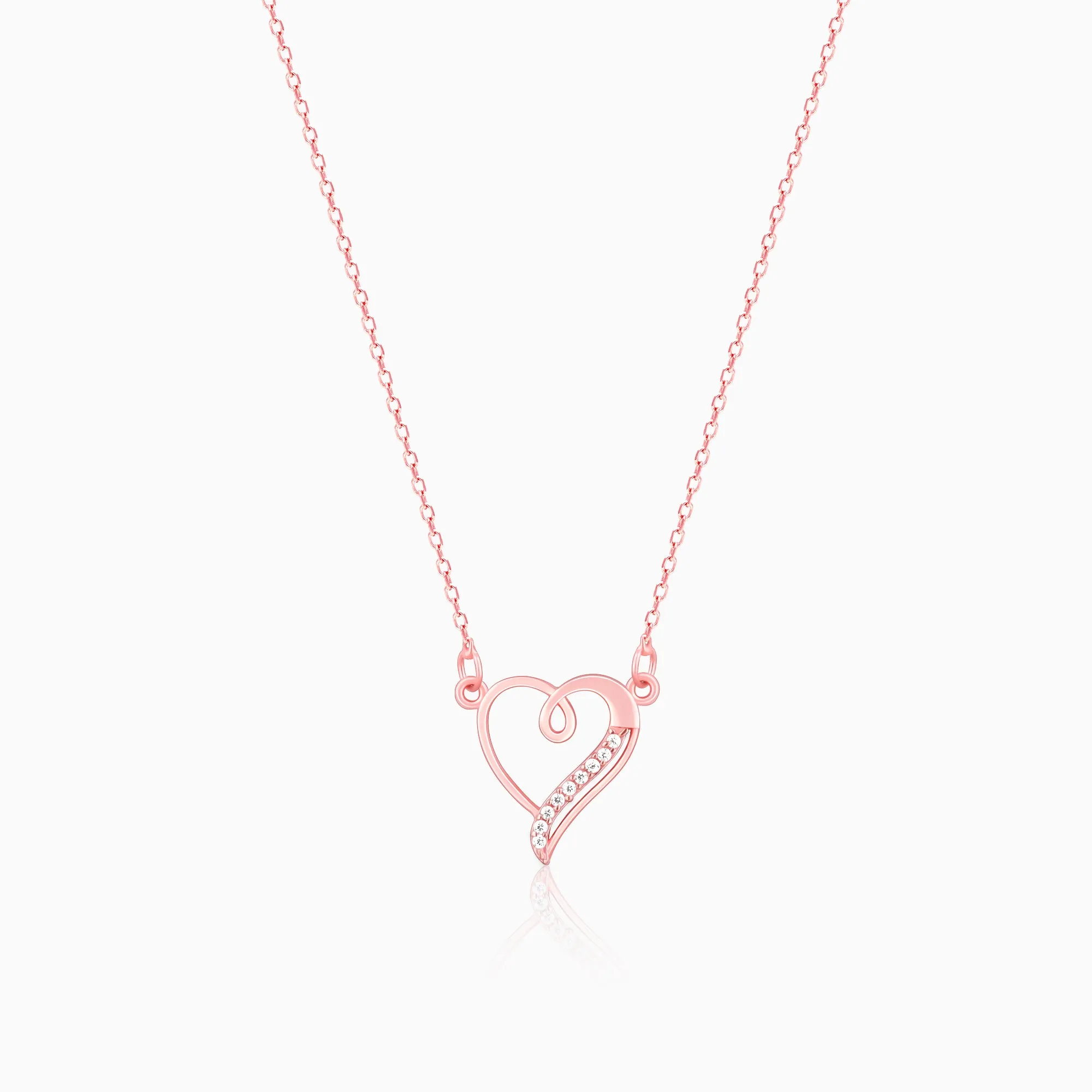 Rose Gold Curl Heart Necklace Giva