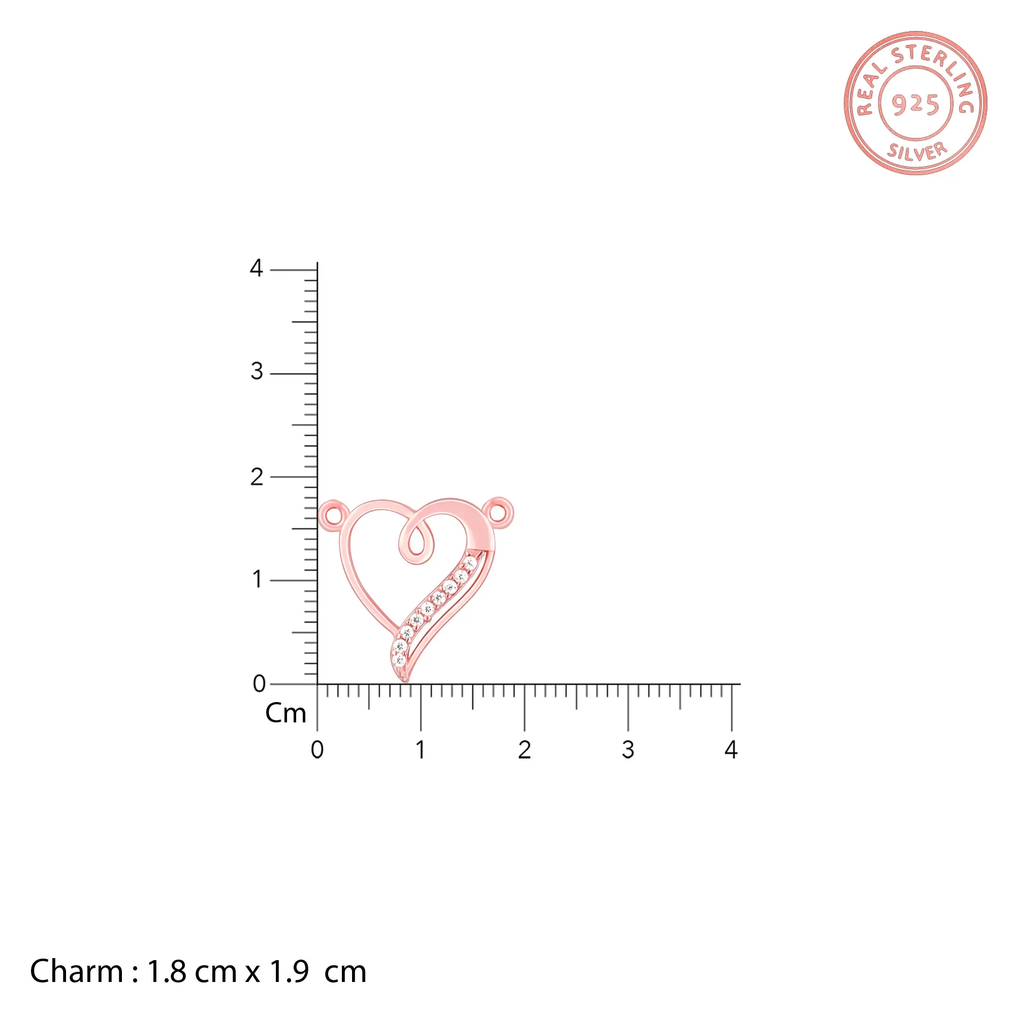 Rose Gold Curl Heart Necklace Giva